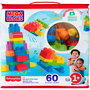 Mega Bloks Dch55 Bolsa Clásica de 60 Piezas Mega Bloks, Bloques de Construcción Premiada para +12 Meses, Español, Francés, Alemán, Portugués, Inglés