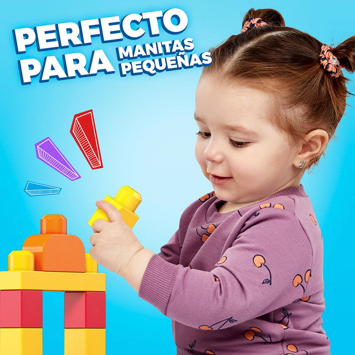 Mega Bloks Dch55 Bolsa Clásica de 60 Piezas Mega Bloks, Bloques de Construcción Premiada para +12 Meses, Español, Francés, Alemán, Portugués, Inglés
