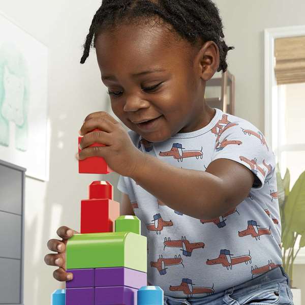 Mattel Bolsa Construccion Mega Bloks 60 Piezas Azul para Niños