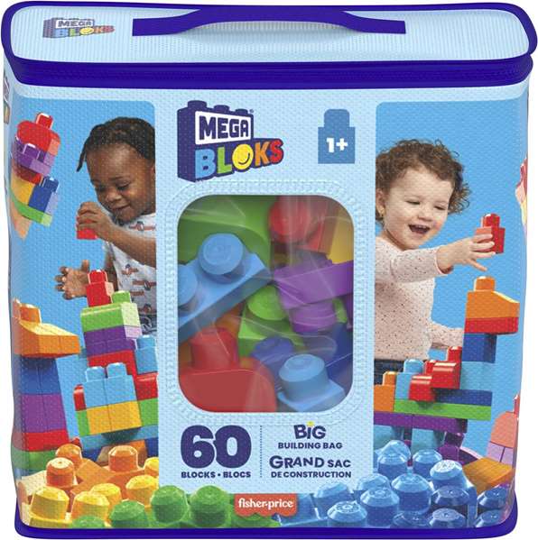 Mattel Bolsa Construccion Mega Bloks 60 Piezas Azul para Niños
