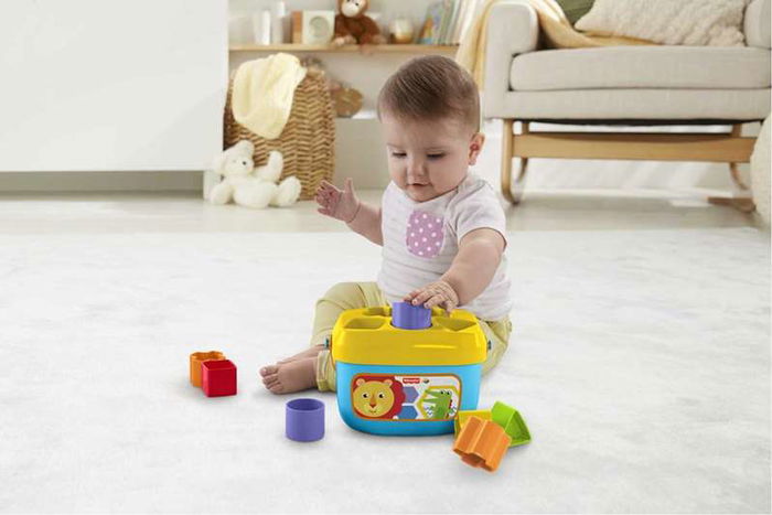 Mattel Cesta Encajable Bloques Infantiles con Asa para Transportar