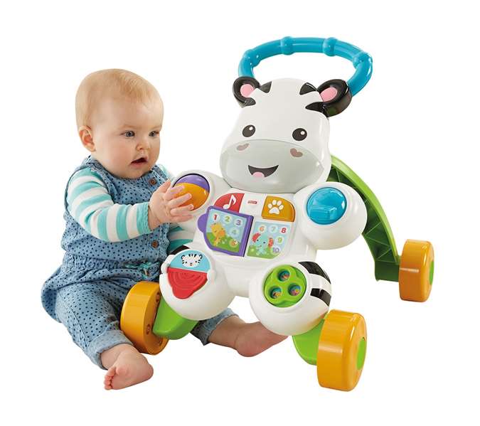 Fisher-Price Andador Cebra Parlanchina Primeros Pasos Dld87 para Bebés +6 Meses con Múltiples Actividades y Música
