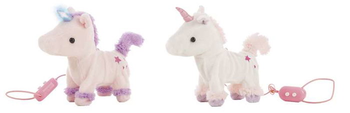 Creaciones Llopis Peluche Unicornio Camina y Cuerno se Ilumina 23 cm