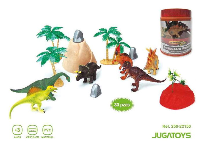 Figuras animales dinosaurios en bote 30 pzas - modelos surtidos