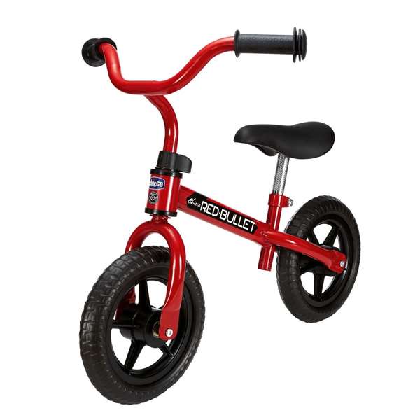 Chicco Bicicleta sin pedales Bullet roja 10 pulgadas perfecta para adquirir el equilibrio