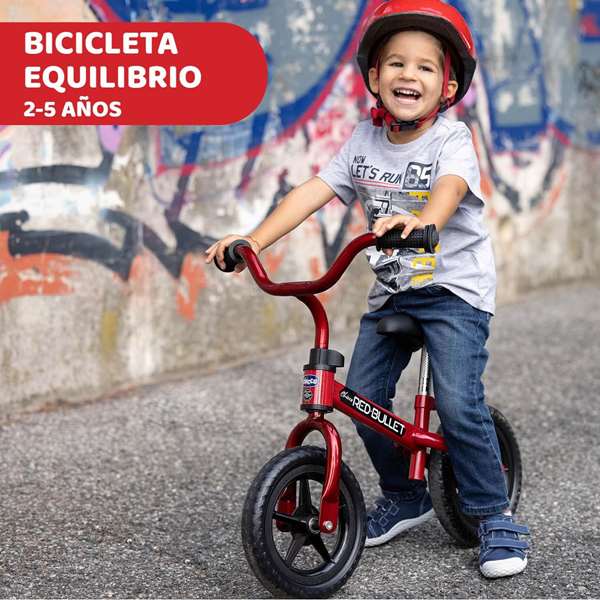 Chicco Bicicleta sin pedales Bullet roja 10 pulgadas perfecta para adquirir el equilibrio