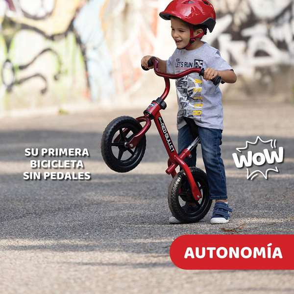 Chicco Bicicleta sin pedales Bullet roja 10 pulgadas perfecta para adquirir el equilibrio
