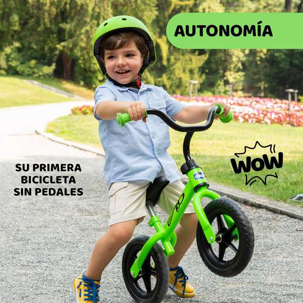 Chicco Bicicleta sin Pedales S Bullet Verde 10 Pulgadas para Niños de 2 a 5 Años Ideal para el Equilibrio