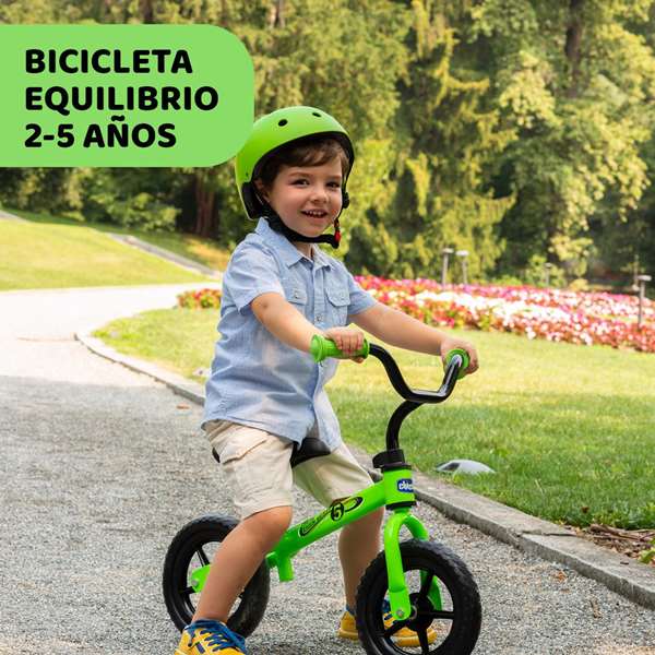 Chicco Bicicleta sin Pedales S Bullet Verde 10 Pulgadas para Niños de 2 a 5 Años Ideal para el Equilibrio