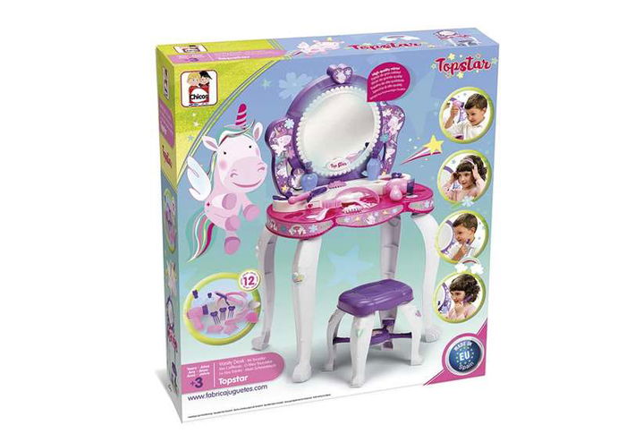 Chicos Tocador Topstar con Taburete 51x56x85 cm Incluye 12 Accesorios Chicos Tocador Topstar con Taburete 51x56x85 cm Incluye 12 Accesorios