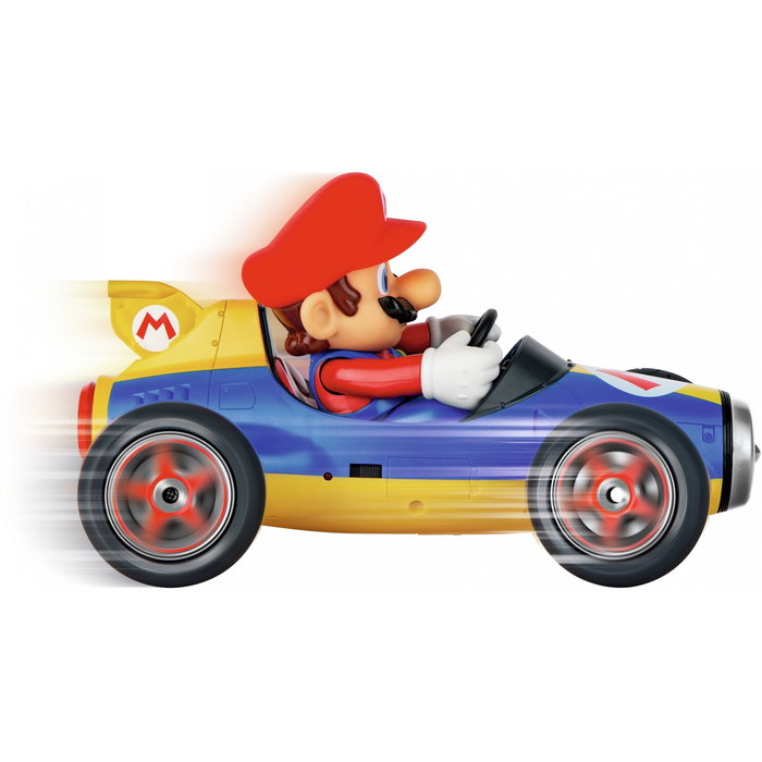 CARRERA Mario Kart Mach 8 Mario - Coche de Carreras Control Remoto Azul y Amarillo