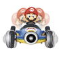 Carrera Mario Kart 8 - Mario Kart RC Mach 8 1:18, Coche de Carreras Control Remoto, Diseño Azul y Amarillo, Hasta 9 km/h, para +6 Años