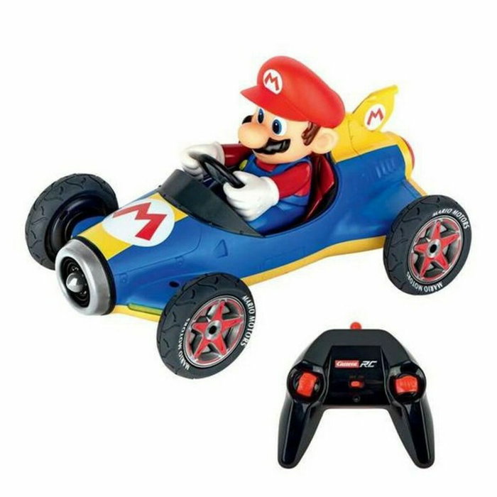 CARRERA Mario Kart Mach 8 Mario - Coche de Carreras Control Remoto Azul y Amarillo