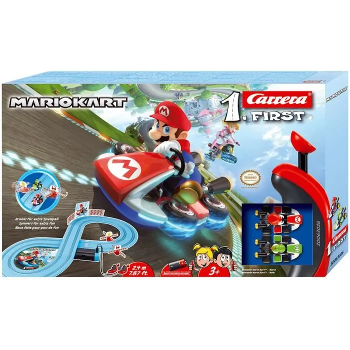 Carrera FIRST Nintendo Mario Kart, Pista de 2,4 m con Mario y Yoshi