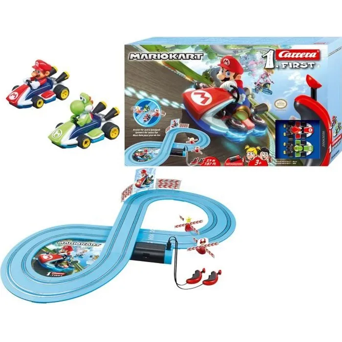 Carrera FIRST Nintendo Mario Kart, Pista de 2,4 m con Mario y Yoshi