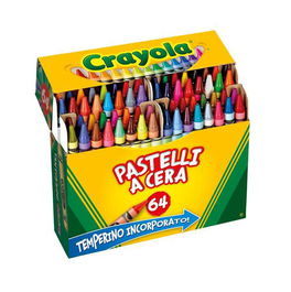 Crayola Cera en caja de 64 colores con sacapuntas incorporado, 14.5 x 3.9 x 12.5 cm, para niños y adultos