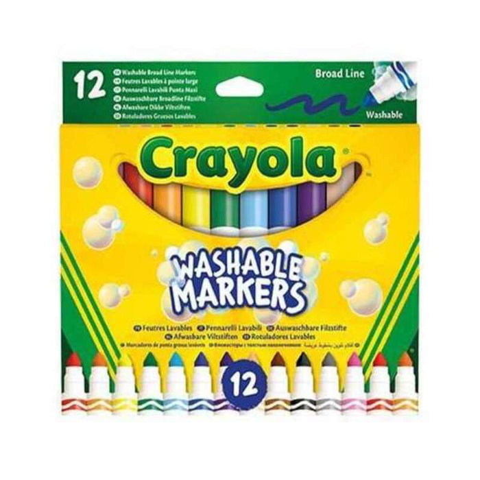 Crayola 12 Rotuladores Súper Lavables Maxi Punta