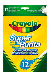 Crayola 7509 12 Rotuladores Super Punta Lavables para Niños