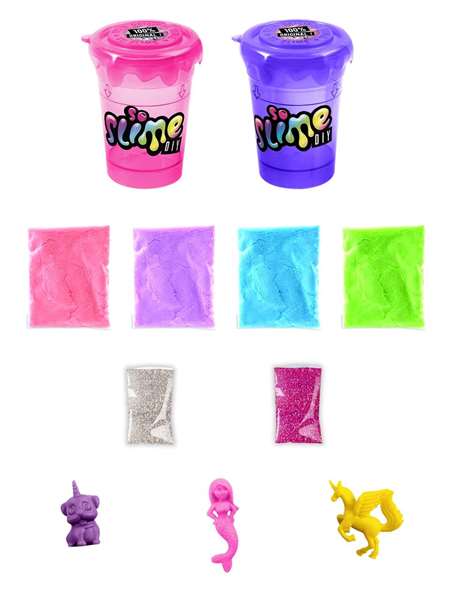 Canal Toys Maletín Slime Kit para Crear Slime, con 4 Slimes en Polvo, Decoraciones, Purpurina y Accesorios, Juguete Manualidades para Niños 3+ Años