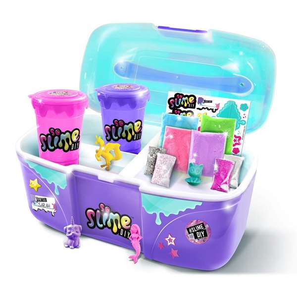 Canal Toys Maletín Slime Kit para Crear Slime, con 4 Slimes en Polvo, Decoraciones, Purpurina y Accesorios, Juguete Manualidades para Niños 3+ Años