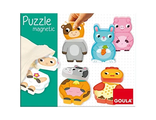 Goula Puzzle Magnético Granja de Madera de 12 Piezas