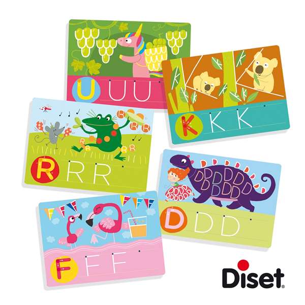 Diset Juego Educativo Yo Aprendo Las Letras, Juego Educativo para Niños +5 Años con Láminas Borrables y Rotulador