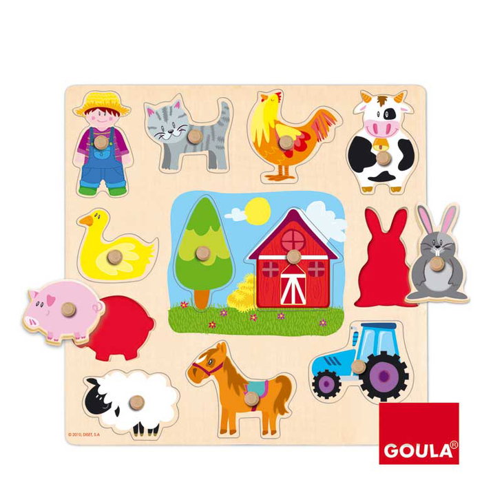 Goula Puzzle Siluetas Granja 12 Piezas de Madera Goula Puzzle Siluetas Granja 12 Piezas de Madera