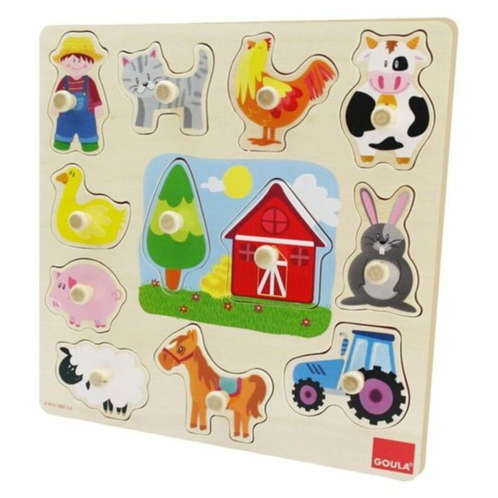 Goula Puzzle Siluetas Granja 12 Piezas de Madera Goula Puzzle Siluetas Granja 12 Piezas de Madera