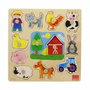 Goula Puzzle Siluetas Granja 12 Piezas de Madera