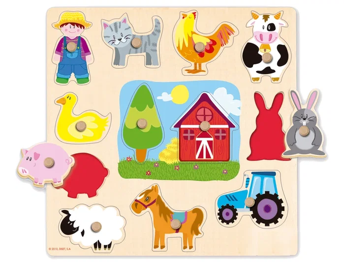 Goula Puzzle Siluetas Granja 12 Piezas de Madera Goula Puzzle Siluetas Granja 12 Piezas de Madera