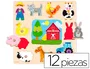 Goula Puzzle Siluetas Granja 12 Piezas de Madera
