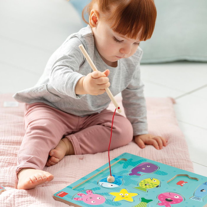Goula Puzzle encajable pesca Magnético de madera de 11 Piezas Goula Puzzle encajable pesca Magnético de madera de 11 Piezas