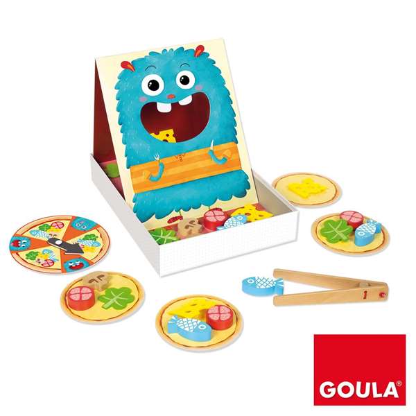 Goula Hungry Monster Juego de Destreza de Madera, Prepara la Pizza Antes de que el Monstruo Tragón se lo Coma