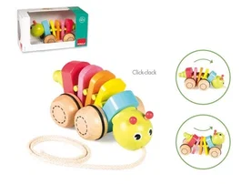 Diset Juego Didáctico de Arrastre Gusanito de Madera para Bebé, Primeros Pasos, Estimula Motricidad y Colores, 10 Meses+