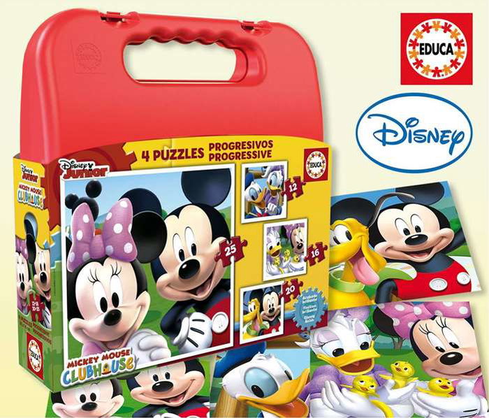 Educa Puzzles Progresivos Mickey Mouse 12-16-20-25 Piezas Maletín