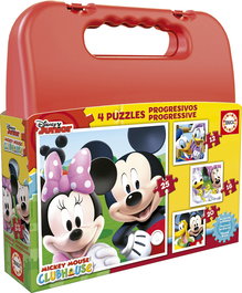 Educa Maleta Puzzles Progresivos Mickey Mouse 12-16-20-25 Piezas 16505