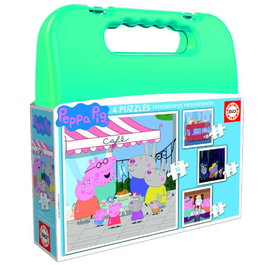 Educa Borrás Maleta Puzzles Progresivos Peppa Pig 6-9-12-16 Piezas 3-5 Años 18112