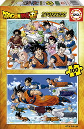 Educa Puzzle 2X100 Piezas Dragon Ball 18214 40x28cm para Niños +6 Años