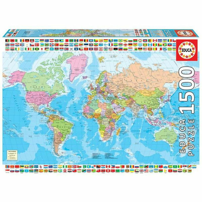 EDUCA Puzzle Mapamundi Político 1500 piezas EDUCA Puzzle Mapamundi Político 1500 piezas