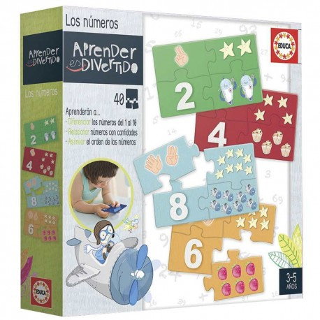 Educa Borrás Juego Aprender es Divertido Los Números con 40 piezas encajables Educa Borrás Juego Aprender es Divertido Los Números con 40 piezas encajables