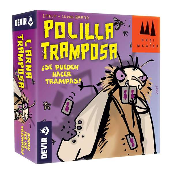 Devir Juego Polilla Tramposa - ¡Ganará quien antes se deshaga de sus cartas! Juego de mesa familiar a partir de 7 años