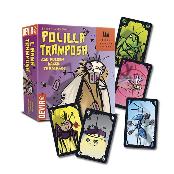 Devir Juego Polilla Tramposa - ¡Ganará quien antes se deshaga de sus cartas! Juego de mesa familiar a partir de 7 años
