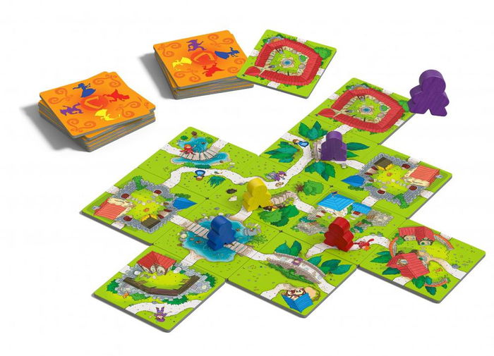 Devir Carcassonne Junior Trilingüe - Juego de Mesa Infantil, Versión Simplificada para Niños a partir de 4 Años, Idioma: Castellano, Catalán, Portugués