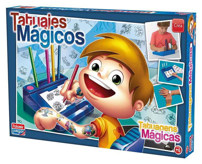 Falomir Juego Tatuajes Magicos Azul 112 Tatuajes Edad Recomendada +6 Años