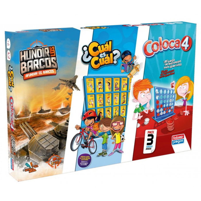 Falomir Pack de Juegos de Mesa: Coloca 4, Hundir los Barcos y Cuál es Cuál Falomir Pack de Juegos de Mesa: Coloca 4, Hundir los Barcos y Cuál es Cuál