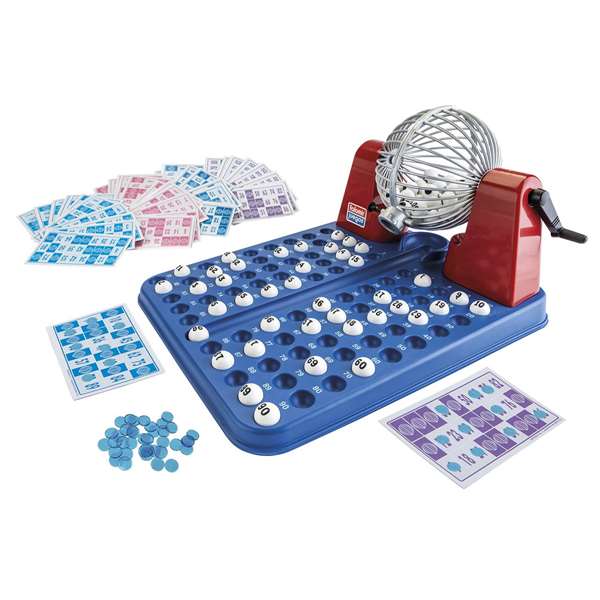 Falomir Bingo XXL Premium, Juego de Bingo con 72 Cartones y Bolas Imborrables, Tamaño 40x33x21 cm, en Español