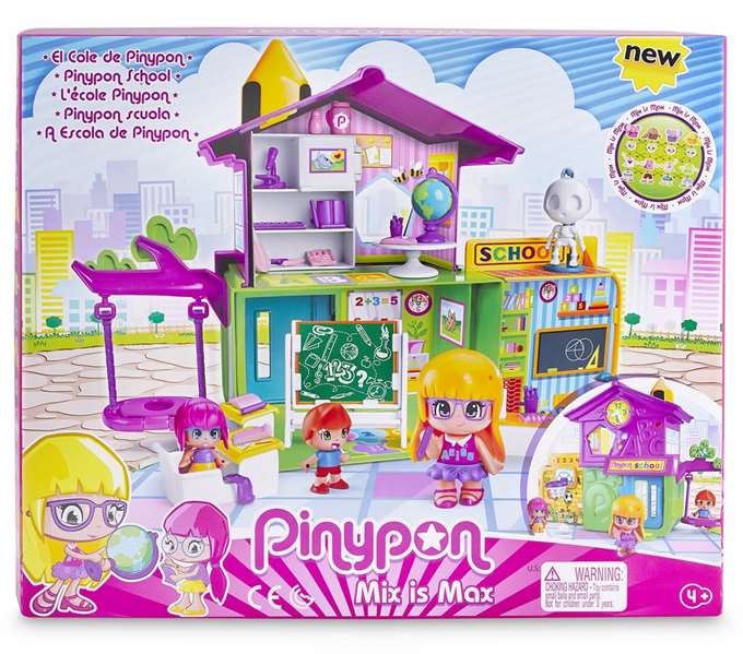 Famosa Pinypon Colegio: Gran Playset con 2 Caras de Juego y 33 Accesorios para Muñecas - Edad 4+ Años
