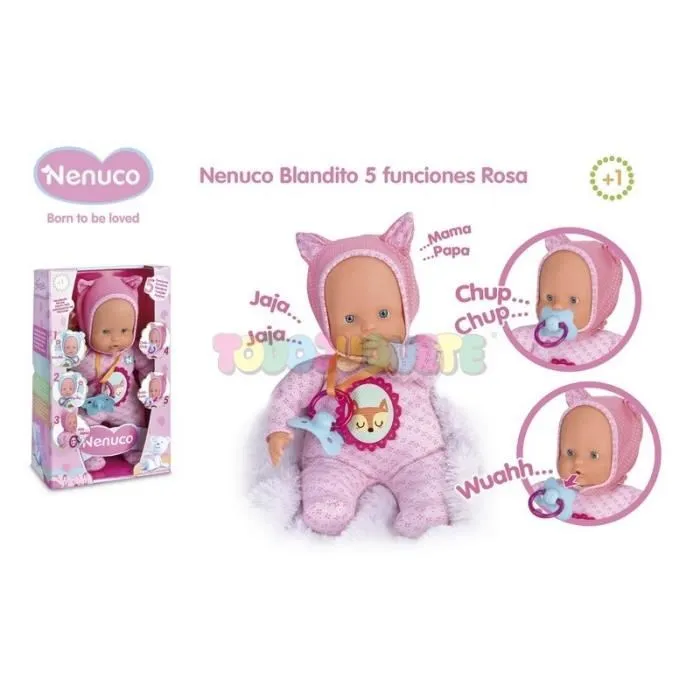 Nenuco Muñeco Blandito Rosa con 5 Funciones y Sonidos Nenuco Muñeco Blandito Rosa con 5 Funciones y Sonidos