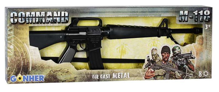 Gonher Rifle Asalto Comando 8 Tiros Juguete Metal 72x24x5 cm