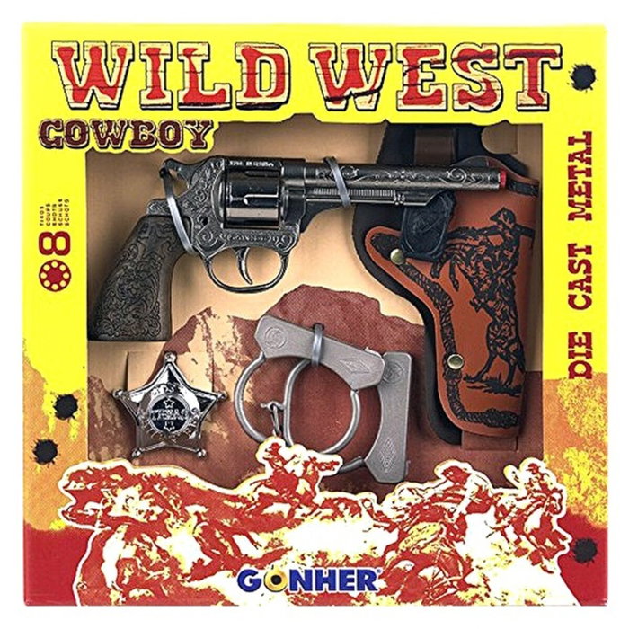 Gonher Set de Vaquero Wild West con Pistola de 8 Tiros y Accesorios Gonher Set de Vaquero Wild West con Pistola de 8 Tiros y Accesorios
